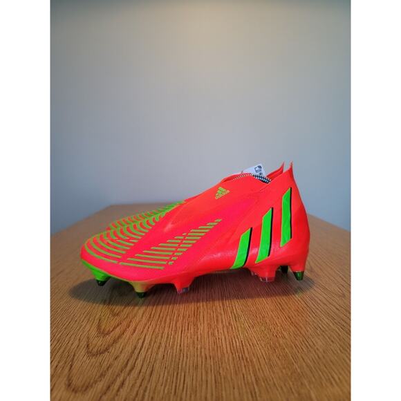 Adidas Predator Edge+ SG Solar Red Soccer Cleats M 8.5 GW1038 Soft Ground New - Picture 6 of 8